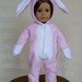 Bunny Suit Pajamas for 18 inch doll or American Girl doll