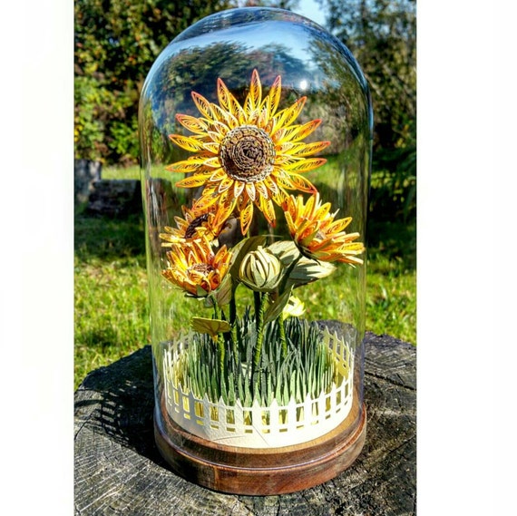 Quilled Glass Dome Quilling Art Paper Art Glass Handmade Home