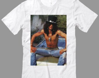 Slash Guns N Roses T Shirt, Premium Quality fabric, Slash Young Photo shirt All Sizes from kid Sml - Adult 5XL