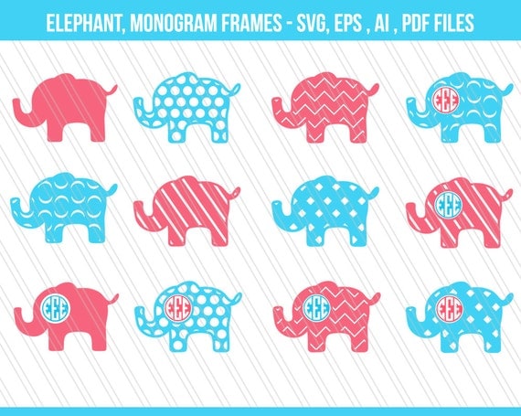 Elephant svg Elephant monogram frames elephant by AivosDesigns