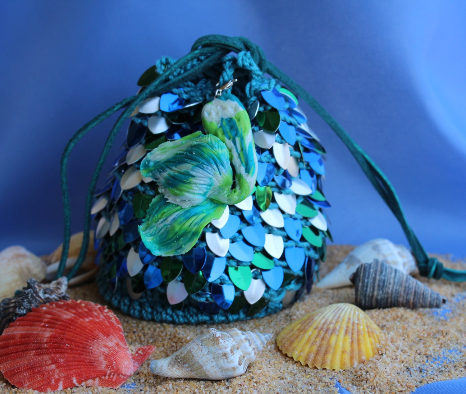 Mermaid Scaled pouch // Mermaid Purse // Mermaid Charm /Beach