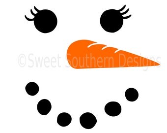 Snowman girls face winter christmas SVG instant download design for circuit or silhouette