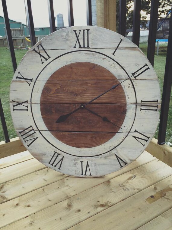 Items similar to Handmade Reclaimed Wood Clock on Etsy