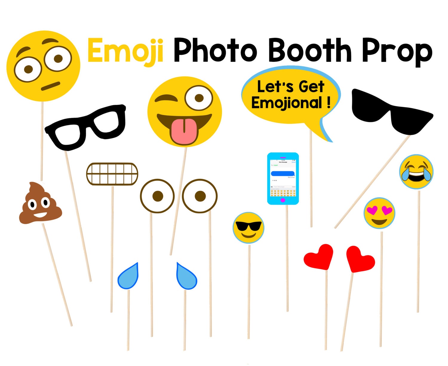 Emoji Free Printable Photo Booth Props