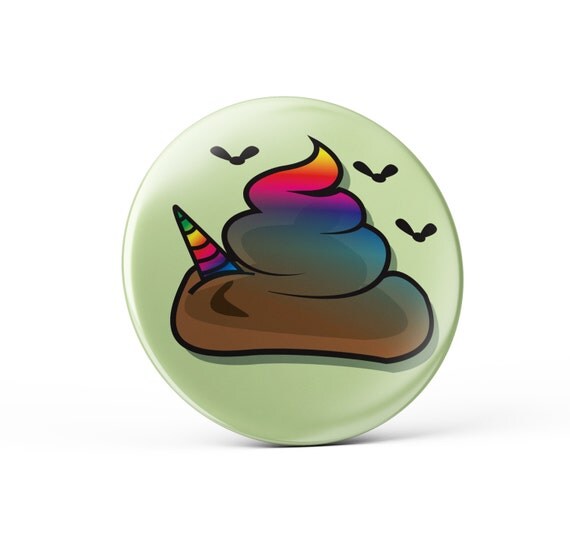 Rainbow poop pin colorful badge cute unicorn poop accessory