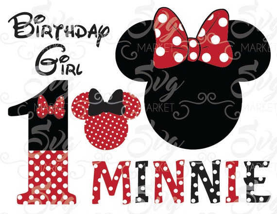 Download 1st Birthday Minnie Red Set Cuttable Design File SVG EPS