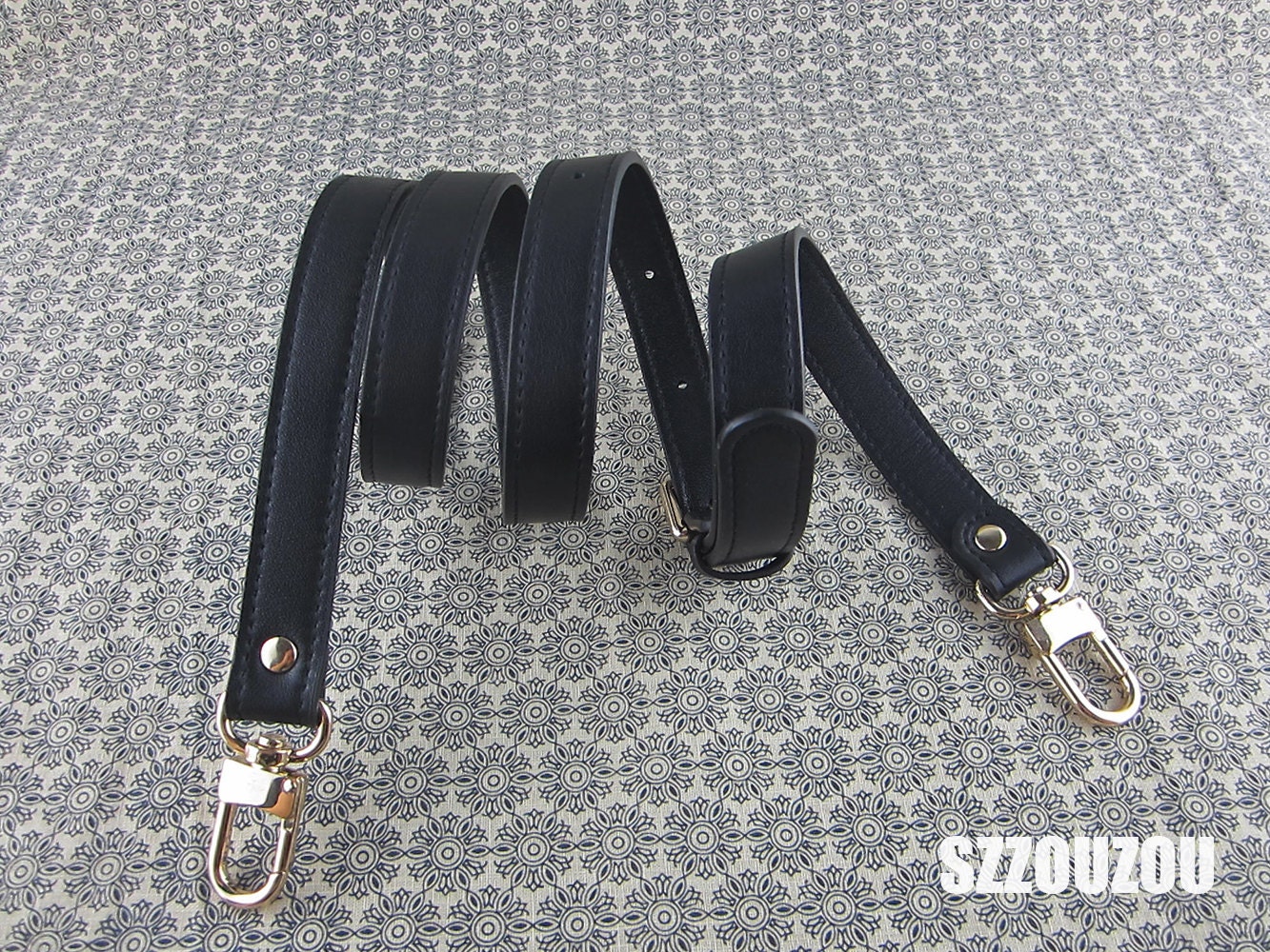 black leather purse straps