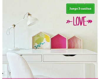 3 huts shelving in pink tone