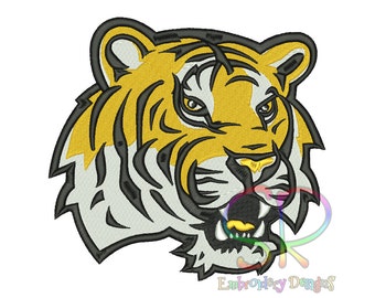 7 Size LSU Tigers Embroidery Designs College Football Logo Embroidery Design Machine Embroidery - Instant Download