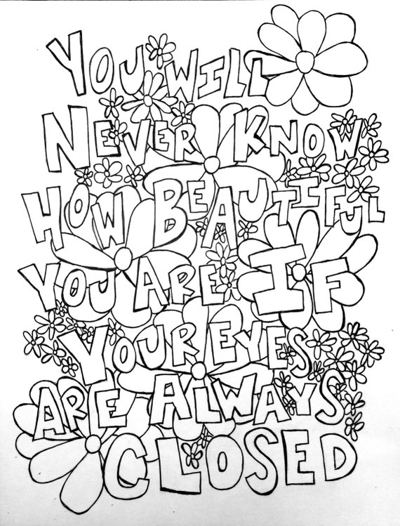 Items Similar To Coloring Book Page: How Will You Know How Beautiful 