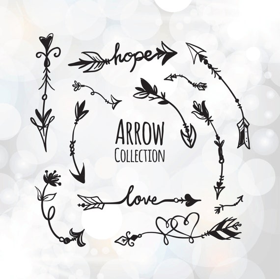 Boho arrows SVG DXF PNG tribal boho arrow collection by Linescut