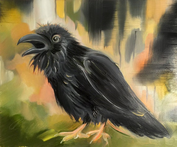 RAVEN SPEAKS Original Oil Painting by Amy Hautman