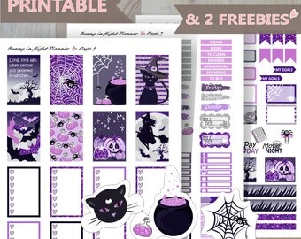 Halloween Night Happy Planner weekly kit, Printable weekly Kit, happy planner Halloween sticker,November Autumn sticker kit