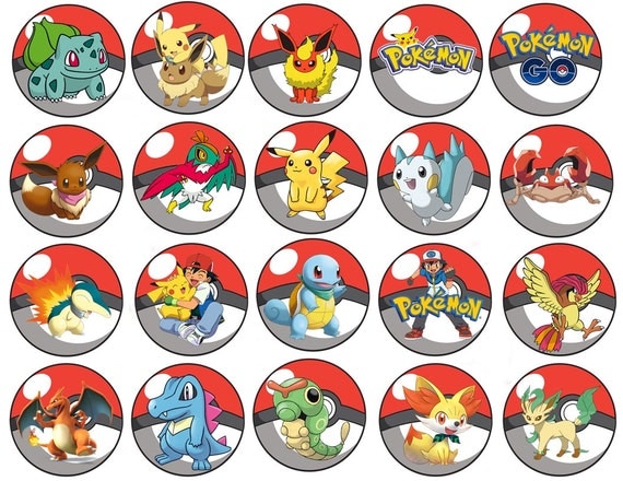 Pokemon Images Cupcake Cookie Toppers
