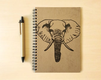 Elephant Kraft Notebook/Sketchbook Spiral Bound - Blank pages