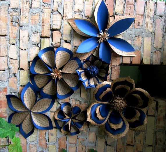 6 Giant Paper Flowers Home Decoration Rustic Decor 6 Giant Paper Flowers Home Decoration Rustic Decor
