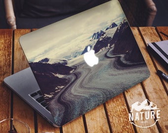 Macbook air sticker cover Black and white decal for macbook retina macbook peel and stick decal Winter Snow Wild Laptop decal - NI032