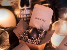 Crack Me! Black Raven Egg Halloween Invitations - Creepy Custom Black "Raven" or "Crow" Egg Invites for Your Unique Event