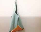 13in Origami wedge - Mint and peach