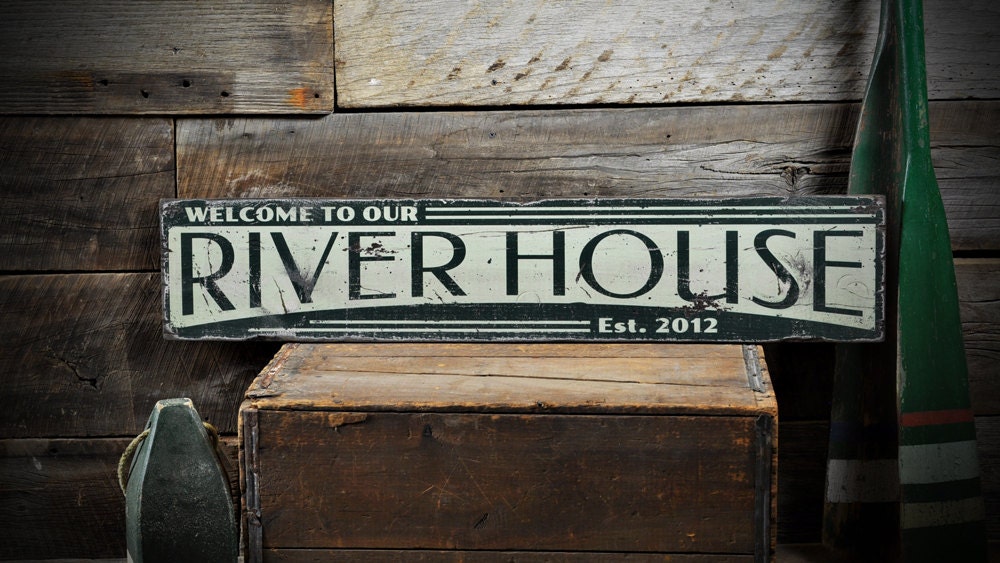 Custom River House Sign River House Decor Custom River Sign