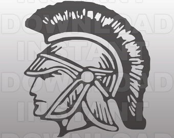 Trojan Mascot SVG File-Cutting File-Clip Art for Commercial and Personal Use-Vector art file for Cricut,Cameo,Sizzix,Pazzles,Decal,Vinyl