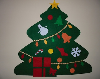 Felt Christmas Tree, BIGGEST SALE YET, Kid's Gift, Children Can Decorate, Children's Christmas Tree with Ornaments, Preschool Activity