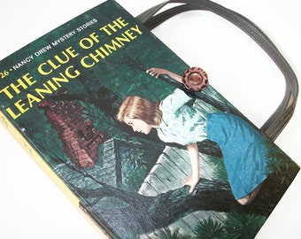 Book Purse Nancy Drew Clue of the Leaning Chimney Handbag Upcycled Book Bag Trendy Vintage Book Purse