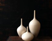 MADE TO ORDER~ 3 small white matte bottle vase by Sara Paloma