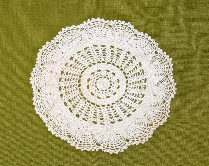 Vintage Large Crocheted Lace Doily 8 inch