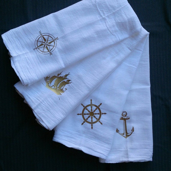 Nautical Themed Kitchen Towels Bar Towels Tea Towels Gold   Il 570xN.894241522 1dwc 