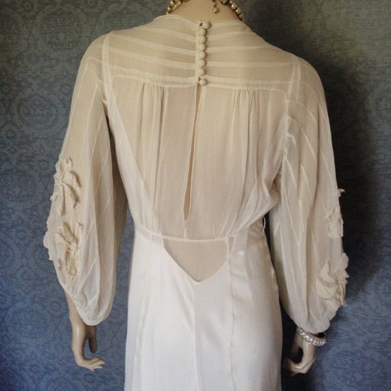 Stunning 1930s Silk Chiffon Bias Cut Wedding Gown Old