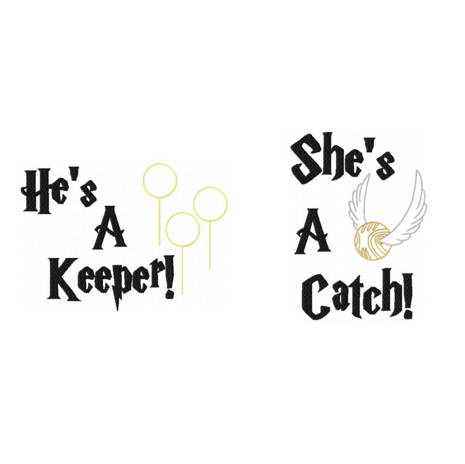 Download DIGITAL FILES Machine Embroidery He's A Keeper! She's A ...