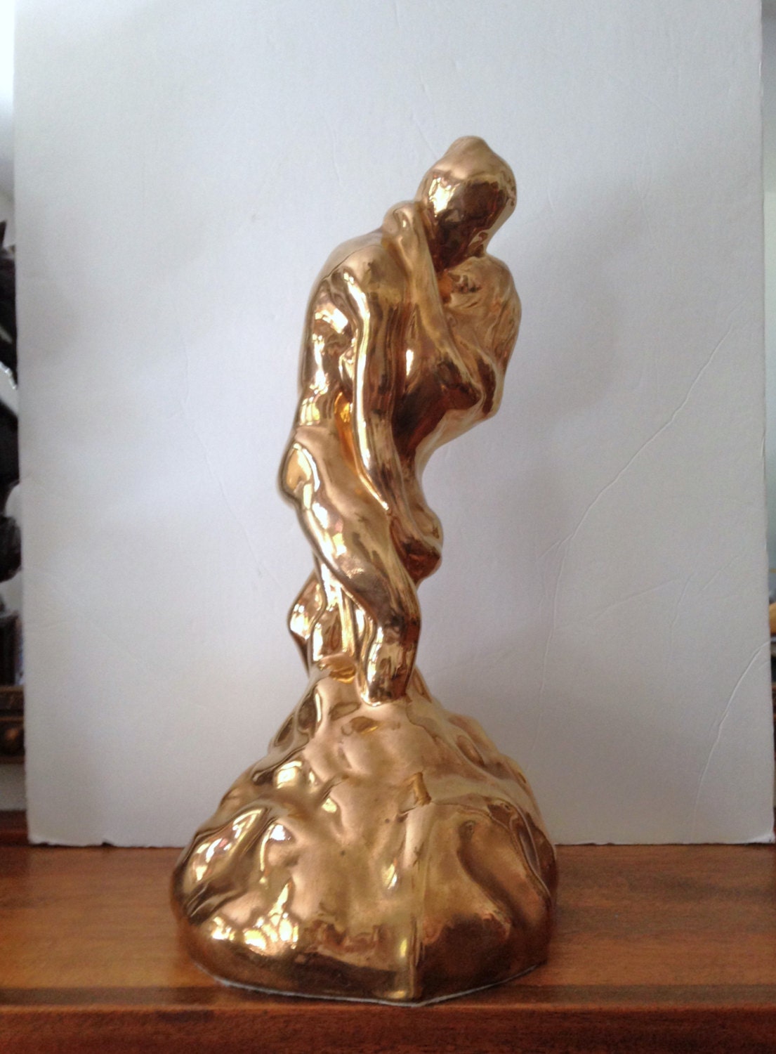 Rodin The Kiss Gold Sculpture Vintage 50s 17 5 Tall   Il Fullxfull.1006612882 Mx57 