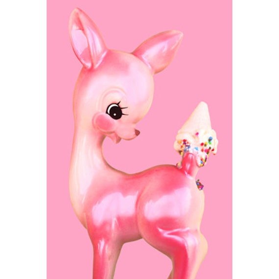 pink stuffed deer