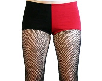 Black and Red Cotton Harley Quinn Booty Shorts XS S M L XL 2XL hot pants cosplay costume short low rise spandex