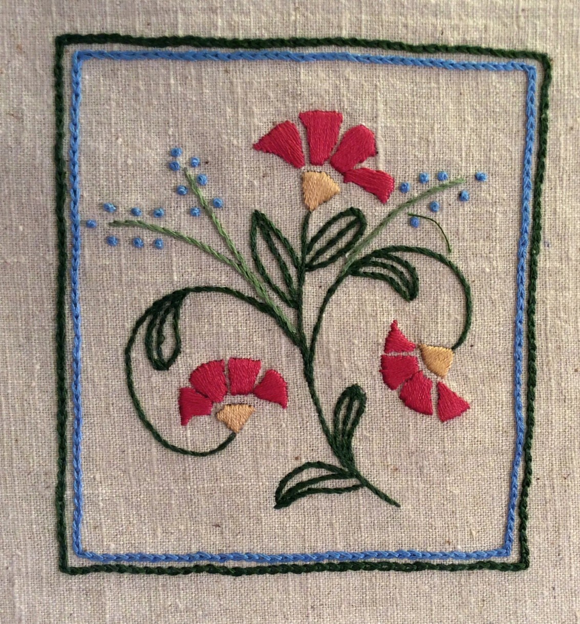 Craftsman Coneflower Embroidery Pattern PDF Pattern Instant