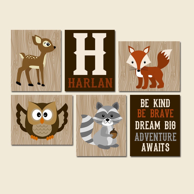 WOODLAND Wall Art CANVAS or Prints Nursery Decor Forest