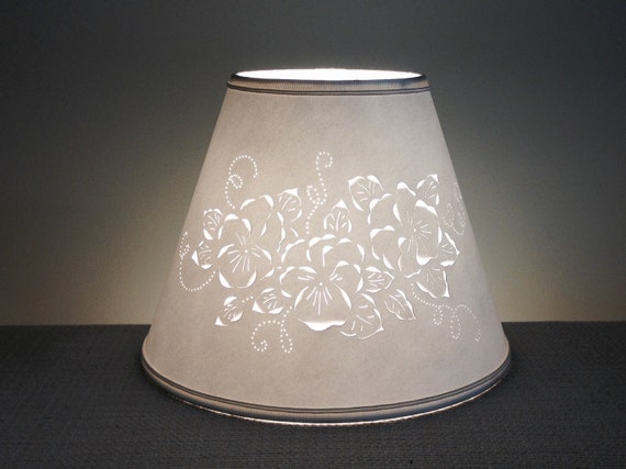 Cut & Pierced Floral Lamp Shade-clip On Lamp