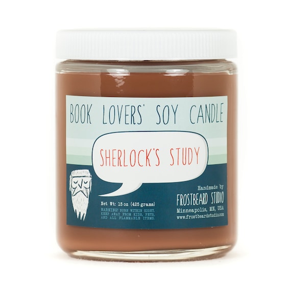 Sherlock's Study - Soy Candle - Book Lovers' Scented Soy Candle - 8oz jar