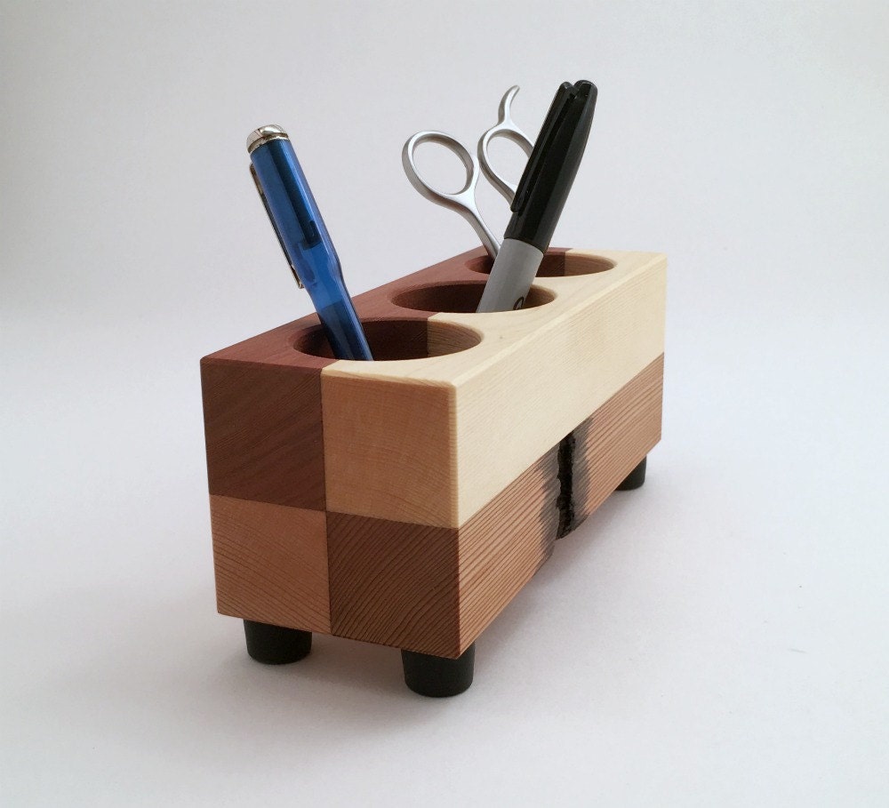 Small Wood Organizer Desk Organizer Pencil Cup Office