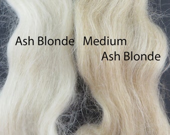 Vintage Mohair for Doll Hair, wigging Miniature Dolls Fairies, 6 inches ash blonde or med ash blond VT043
