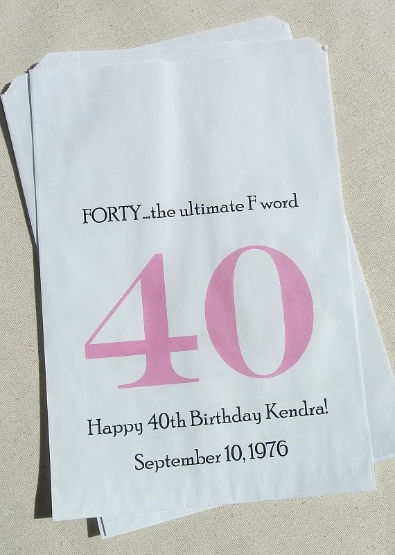 Birthday Party Favors - Candy Buffet Bags - Custom Favor Bags - 40th Biirthday - 40th Birthday Favors - Candy Favor Bags - Favor Bags Il_570xn