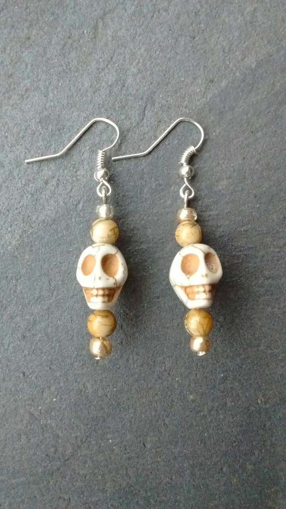 Skull Earrings Day of the Dead Dia De Los Muertos