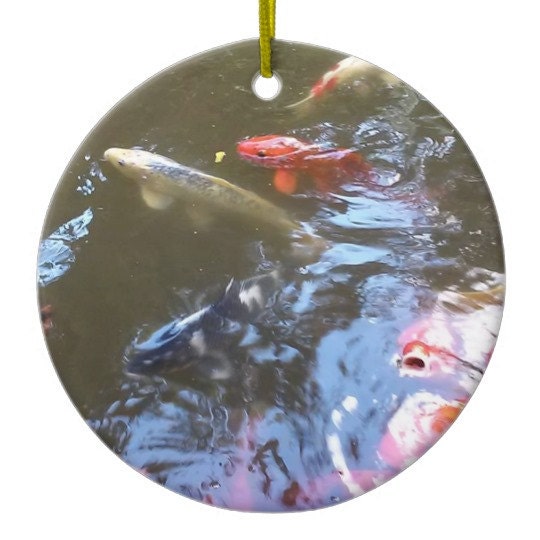 Koi Pond Fish Circular Ornament from Original by MBrothertonArt