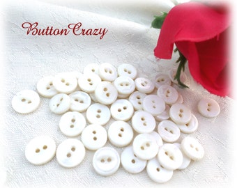 40 Vintage Creamy White Pearl Buttons Small Pearl Buttons