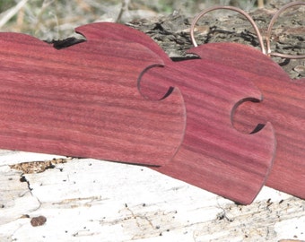 Hand Crafted Purpleheart Shuttles / Beaters for Card / Inkle Weaving