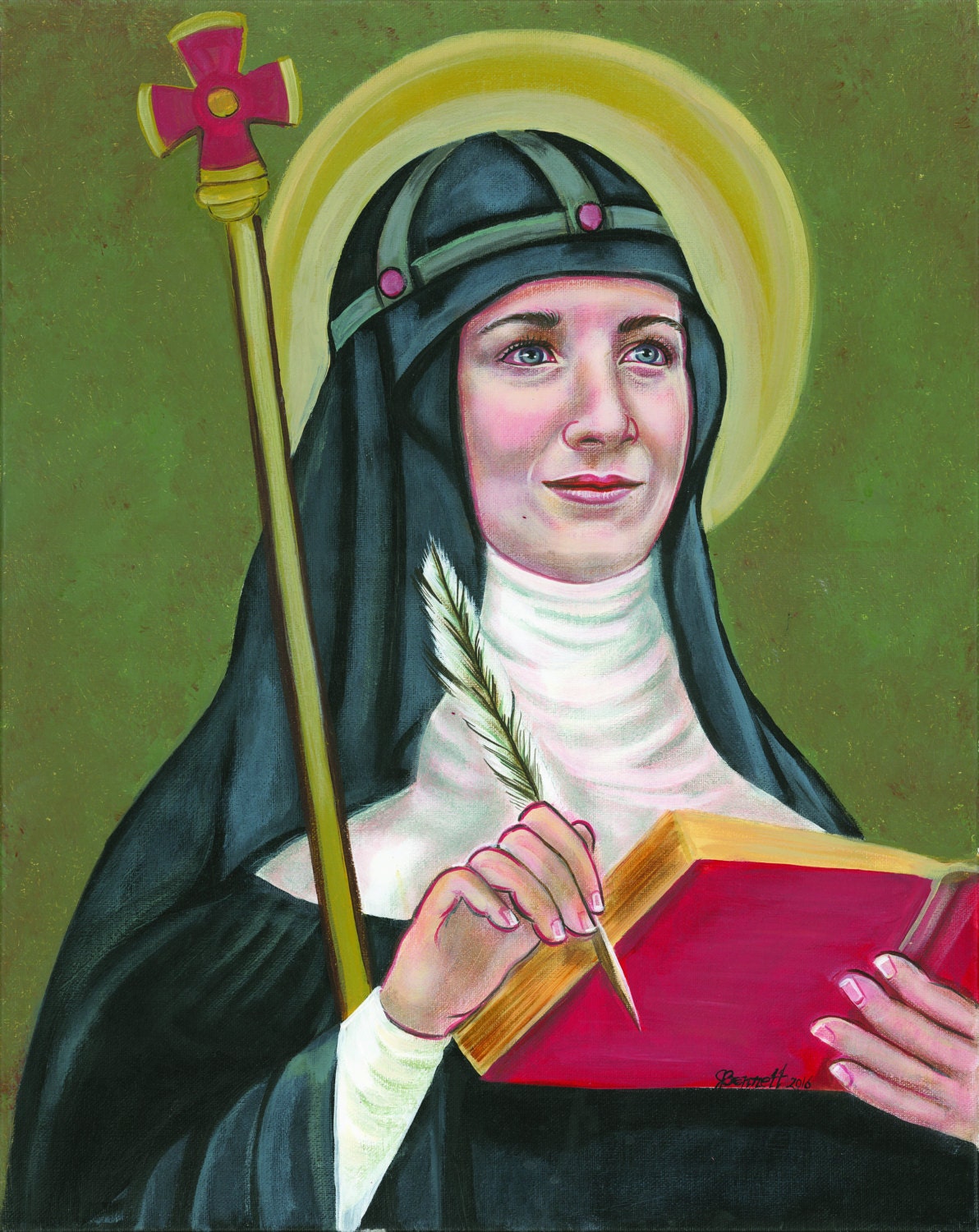St. Bridget of Sweden Founder Nun Widow 8x10