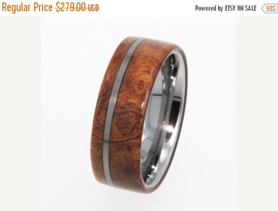 Holiday Sale  10 Off Tungsten Ring  Tungsten Wood Wedding  