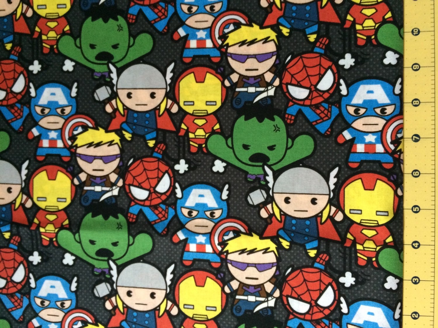 Marvel Comic SuperHeroes Kawaii Fabric Remnant 26