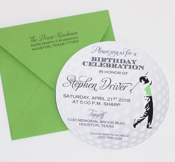 Golf Themed Birthday Party Invitations 9